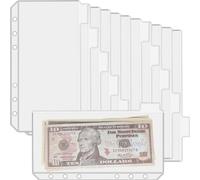 UMSICHT 12 bolsillos A6 sin cremalleras, sobres de presupuesto sin cremallera con diseño de puntas de índice, bolsa de carpeta A6 para carpeta de 6 anillas, organizador de carpetas de dinero, sobres