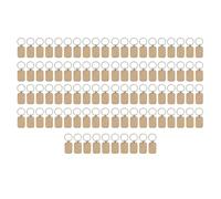 Umsoxhy 100 Piezas de Madera en de Madera DIY de Madera Etiqueta Clave Accesorios de Madera Anti-Perdida Regalo
