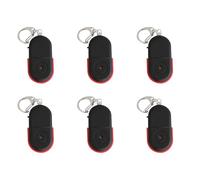 Umsoxhy 6X Mini Buscador Llaves de Silbato Anti-Perdida Localizador de Llaves de Etiqueta Inteligente de Alarma InaláMbrica Rastreador de Rastreador de Luz LED