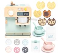 umu® Cafetera de madera para niños - Accesorios de cocina para niños pequeños - Juego de servicio de café - Juguete de madera personalizado para niños a partir de 3 años