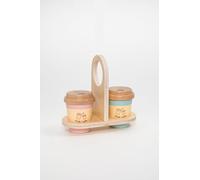 UMU Coffee to Go - Juego de café para niños a partir de 3 años, 15 piezas de accesorios de juego de rol de madera, taza de café y juego de barista