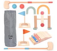 umu® Juego de mini golf de madera para niños - 6 obstáculos para interior y exterior - Juego de golf con pelotas y palos de golf - Juguete educativo creativo para niños y niñas a partir de 3, 4, 5 y 6