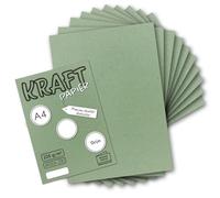 UmWelt by Gustav Neuser, 25 hojas de papel kraft vintage verde natural, formato DIN A4, 21 x 29,7 cm, 210 x 297 mm, 240 g/m², papel kraft vintage