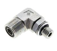 UN 13/16''-16 x G 1/4'' Macho Codo de 90 grados de acero galvanizado ORFS 400 Bar - Hidráulico
