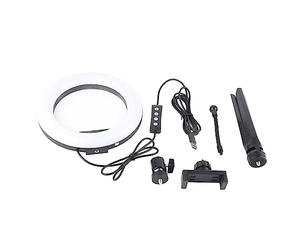 UN - 206 3 - Anillo de luz de 20 cm en Color con Brillo Ajustable, lámpara de Relleno en LED sobre Soporte de trípode para fotografía de Belleza y transmisión en