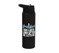 Un abrazo de abuelo dura mucho después de que se deja ir Nuevo abuelo Stainless Steel Insulated Water Bottle
