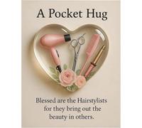 Un abrazo de bolsillo para estilistas, mini herramientas de peluquería, ficha de abrazo de bolsillo con tarjetas de felicitación, regalos de peluquería para mujeres y hombres, adorno de cumpleaños