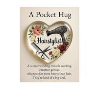 Un abrazo de bolsillo para estilistas, mini herramientas de peluquería, símbolo de corazón con tarjetas de felicitación, regalo inspirador para profesionales de la belleza, adorno navideño -Black-1PCS