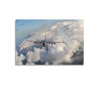 Un AC-130U Spooky Gunship C-130 Variante de Hércules del 4º Escuadrón de Operaciones Especiales Jettisons Bengalas Cuadro Decorativo Lienzo Arte de Pared Salas Dormitorio 20 x 30 pulgadas (50 x 75 cm)