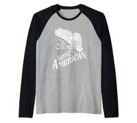 Un águila con relámpagos pájaro Legendario Nativo Americano Camiseta Manga Raglan