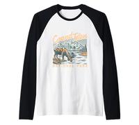 Un alce en Grand Teton National Park Vintage Senderismo Camping Camiseta Manga Raglan