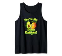 Un Alegre Personaje de Aguacate y Mango, Colorido y juguetón Camiseta sin Mangas