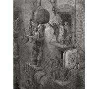 Un almacén en Londres del siglo XIX. Después de una ilustración de Gustave Dor en la edición estadounidense de 1890 de Londres: una peregrinación escrita por Blanchard Jerrold e ilustrada por Gustave