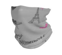 Un Ambiente Parisino Caprichoso con Besos Rosas. Hombre Mujer Polainas De Cuello Respirable Bufanda Facial Protección UV Cuello Pañuelo para Yoga Ciclismo Pesca