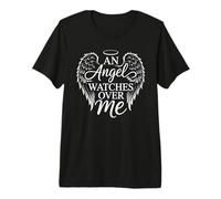 Un ángel mira sobre mí alas halo Espiritual Fe Memorial Camiseta Premium