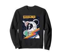 Un Astronauta en el Espacio gráfico de Dibujos Animados Houston Texas Souvenir Sudadera