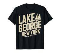 Un Atrevido Recuerdo de Viaje Vintage de Lake George, Nueva York Camiseta