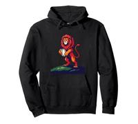 Un audaz león Rojo se Levanta desenfrenado Sudadera con Capucha