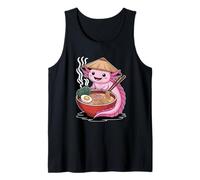Un Axolotl Comiendo Ramen Al Estilo Japonés Arte Japonés Camiseta sin Mangas