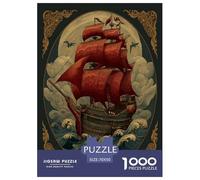 Un Barco Pirata navegando por el mar 1000 Piezas Rompecabezas para Adultos para Amantes O Amigos Imposable 70x50cm/1000pcs