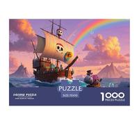 Un Barco pirata1000 Piece Jigsaw Puzzles for Adults Family Game arcoírisFun and Challenging for Home Decoration Great Regalo Idea70x50cm/1000pcs