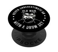 Un Baterista Divertido Nunca Subestimes la música de la batería de Old Man PopSockets PopGrip Adhesivo