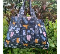 Un bolsa de compras plegable, espaciosa y , diseñada para mujeres - de nailon resistente, con un adorable diseño de gato, para de alimentos, de cocina y uso diario