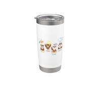 Un bonito búho esponjoso para cada temporada. Lluvia o sol. Vaso térmico de acero inoxidable de doble pared