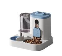 Un Bonito comedero y Bebedero automático 2 en 1 for Gatos con dispensador de Agua Lavable(Blue)