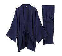 un-brand Kimono japonés para Hombre, Pijama Informal Suelto para el hogar, Ropa de Dormir, Talla L O63