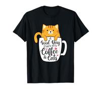 Un Buen día Comienza con café y Gatos - Amante del café de la mañana Camiseta