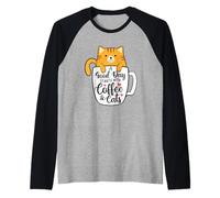 Un Buen día Comienza con café y Gatos - Amante del café de la mañana Camiseta Manga Raglan