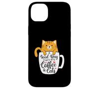 Un Buen día Comienza con café y Gatos - Amante del café de la mañana Carcasa para iPhone 14 Plus