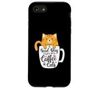 Un Buen día Comienza con café y Gatos - Amante del café de la mañana Carcasa para iPhone SE (2020) / 7/8