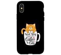 Un Buen día Comienza con café y Gatos - Amante del café de la mañana Carcasa para iPhone X/XS