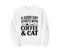 Un Buen día Comienza con los Amantes del café y los Gatos Sudadera