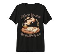 Un Buen Libro es mi Lugar Feliz - Amantes de la Lectura Camiseta Premium