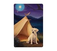 Un Buen Perrito Mira Las Estrellas Junto A La Tienda Carteles De Pared De Metal Vintage Pared Muestra Placa Divertida Letrero De Estaño para Salón Cerveza Hogar