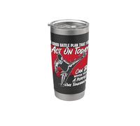 Un buen plan de batalla Entrenando Taekwondo de High Kicks Fighter Vaso térmico de acero inoxidable de doble pared