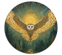 Un búho alzando el Vuelo con Las alas extendidas, el Cielo Estrellado y el Bosque 1000 Piezas Rompecabezas para Adultos para Amantes O Amigos Imposable 1000pcs (67.5x67.5cm)