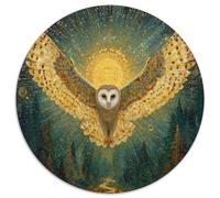 Un búho alzando el Vuelo con Las alas extendidas, el Cielo Estrellado y el Bosque Rompecabezas para Adultos || 1000pcs (67.5x67.5cm) Juegos EduGatoivos De Decoración del Hogar