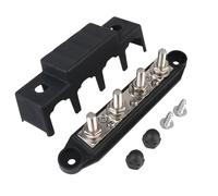 Un bus de barco cubierto, Bloque de distribución de energía de barra colectora 48V 250A DC M8 M10 Stud 4 vías Multicolor for barco RV caravana(Black M8)