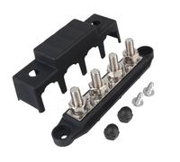 Un bus de barco cubierto, Bloque de distribución de energía de barra colectora 48V 250A DC M8 M10 Stud 4 vías Multicolor for barco RV caravana(Black M10)