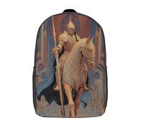 Un caballero con armadura dorada a caballo entra en el puente levadizo del castillo Bolsas Niños Con Diseño Transpirable Y Cremallera Mochila Escolar Estudiantes Adolescentes Chicos Chicas 17inch
