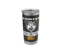 Un caballero es solo un lobo paciente. Vaso térmico de acero inoxidable de doble pared
