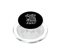 Un café al día Mantiene a los gruñones lejos Cafeína Divertida PopSockets PopGrip para MagSafe