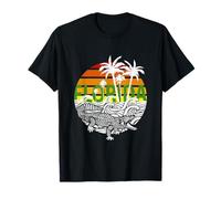 Un caimán en retro atardecer palmeras Florida vacaciones Camiseta