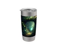 Un camino por la magia del bosque encantado Vaso térmico de acero inoxidable de doble pared