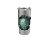 Un camino por la magia del bosque encantado Vaso térmico de acero inoxidable de doble pared