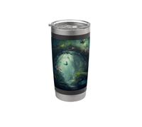 Un camino por la magia del bosque encantado Vaso térmico de acero inoxidable de doble pared